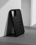 Чохол для iPhone з натуральної італійської шкіри чорний SO-012 фото
