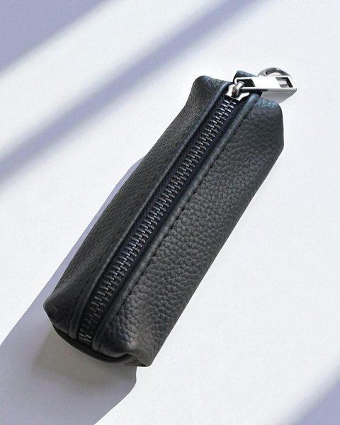 Ключниця з натуральної зернистої шкіри MAXI (чорна) SKL-032 фото
