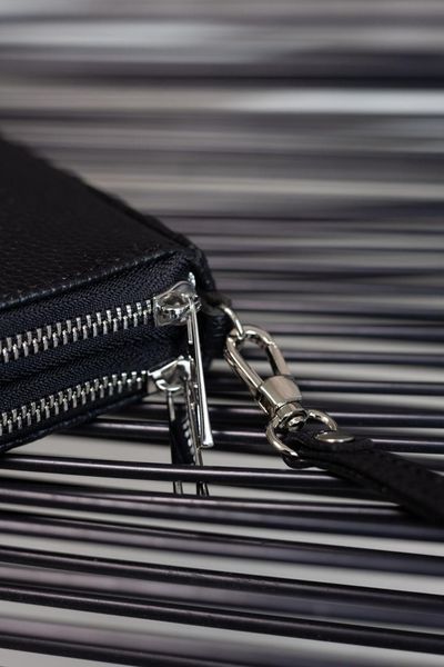 Чоловічий клатч-гаманець із натуральної зернистої шкіри чорний SKL-047-2 фото