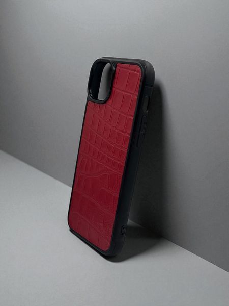 Чохол для iPhone з натуральної італійської шкіри червоний SO-002 фото