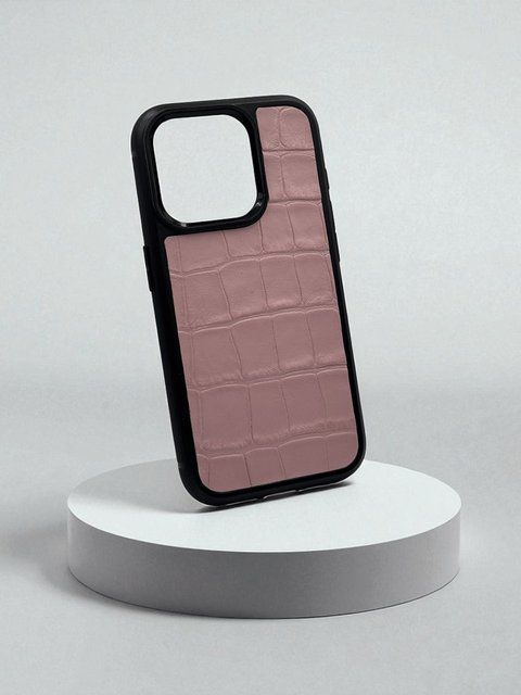 Чохол для iPhone з натуральної італійської шкіри рожевий SO-005 фото