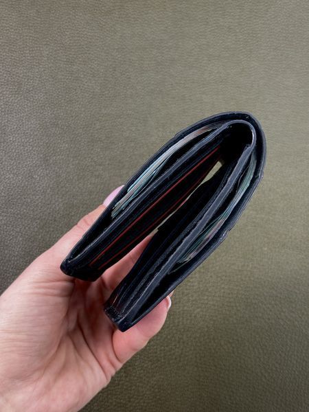 Чоловічий гаманець-біфолд РУЧНОЇ РОБОТИ з натуральної шкіри крокодила чорний SG007 фото