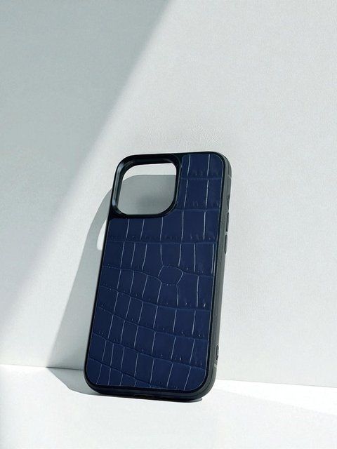 Чохол для iPhone з натуральної італійської шкіри синій SO-007 фото