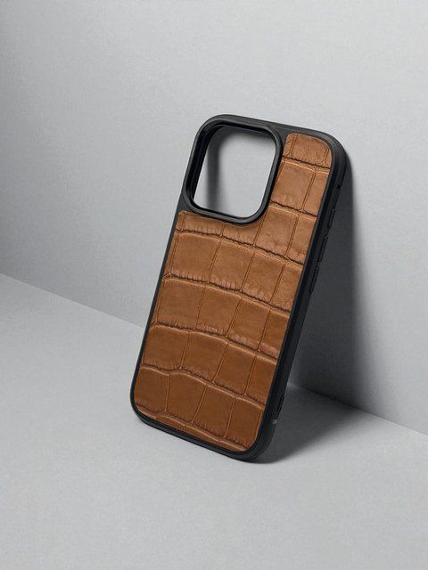 Чохол для iPhone з натуральної італійської шкіри коричневий SO-008 фото
