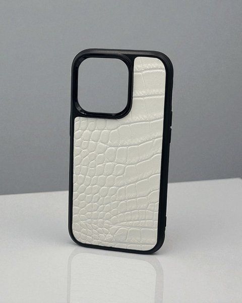 Чохол для iPhone з натуральної італійської шкіри білий SO-009 фото