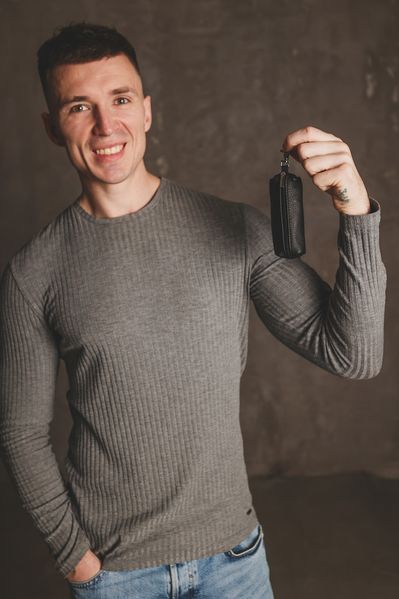 Ключниця чоловіча SKILL шкіряна чорна SL019-2 фото