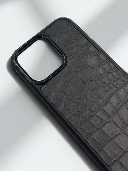 Чохол для iPhone з натуральної італійської шкіри сірий SO-010 фото