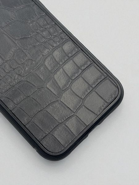 Чохол для iPhone з натуральної італійської шкіри сірий SO-010 фото